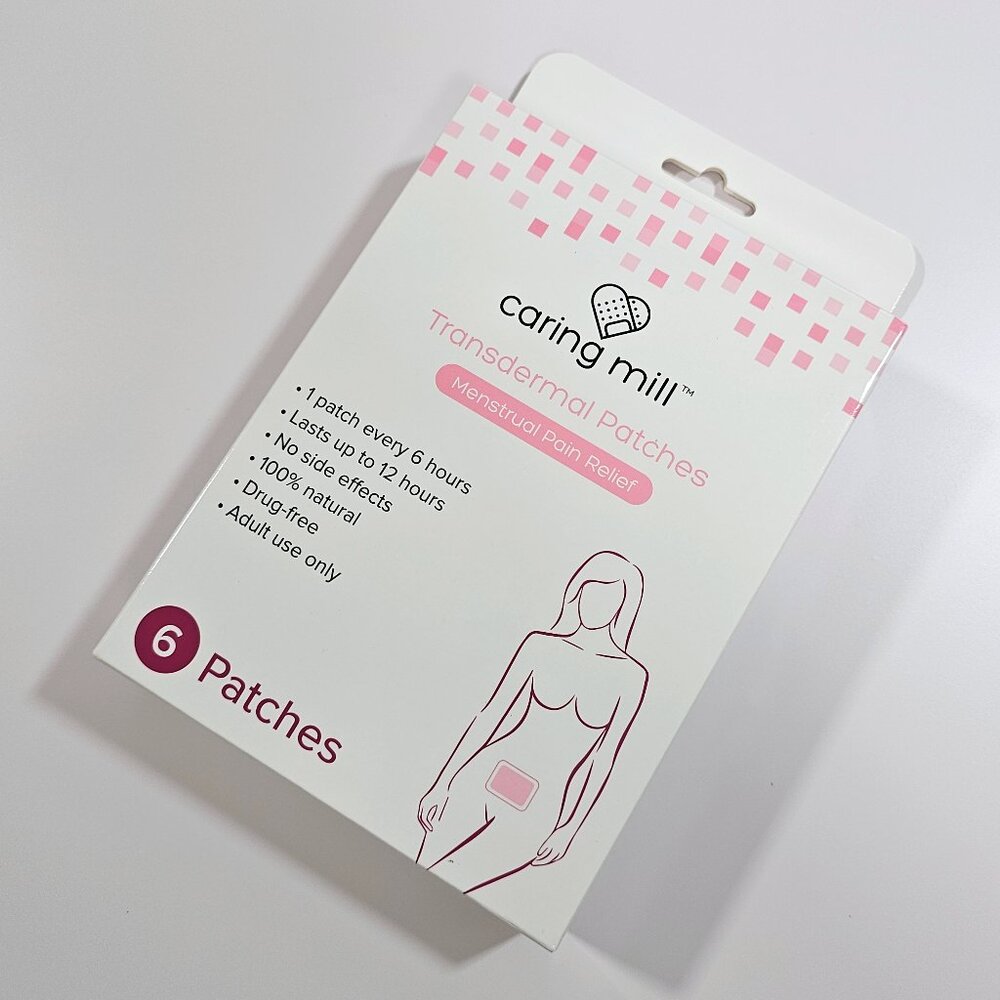 Caring Mill Heating Transdermal Patches for Menstrual Cramps, Pain Relief, 6 ct